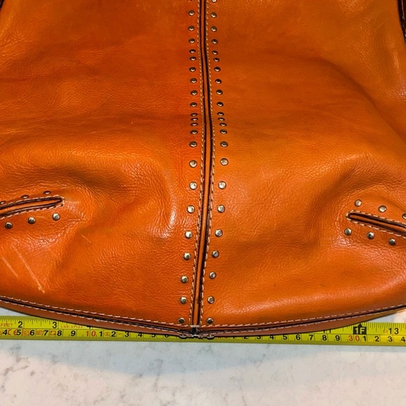Michael Kors Orange Studded Shoulder Bag - Picture 6 of 11
